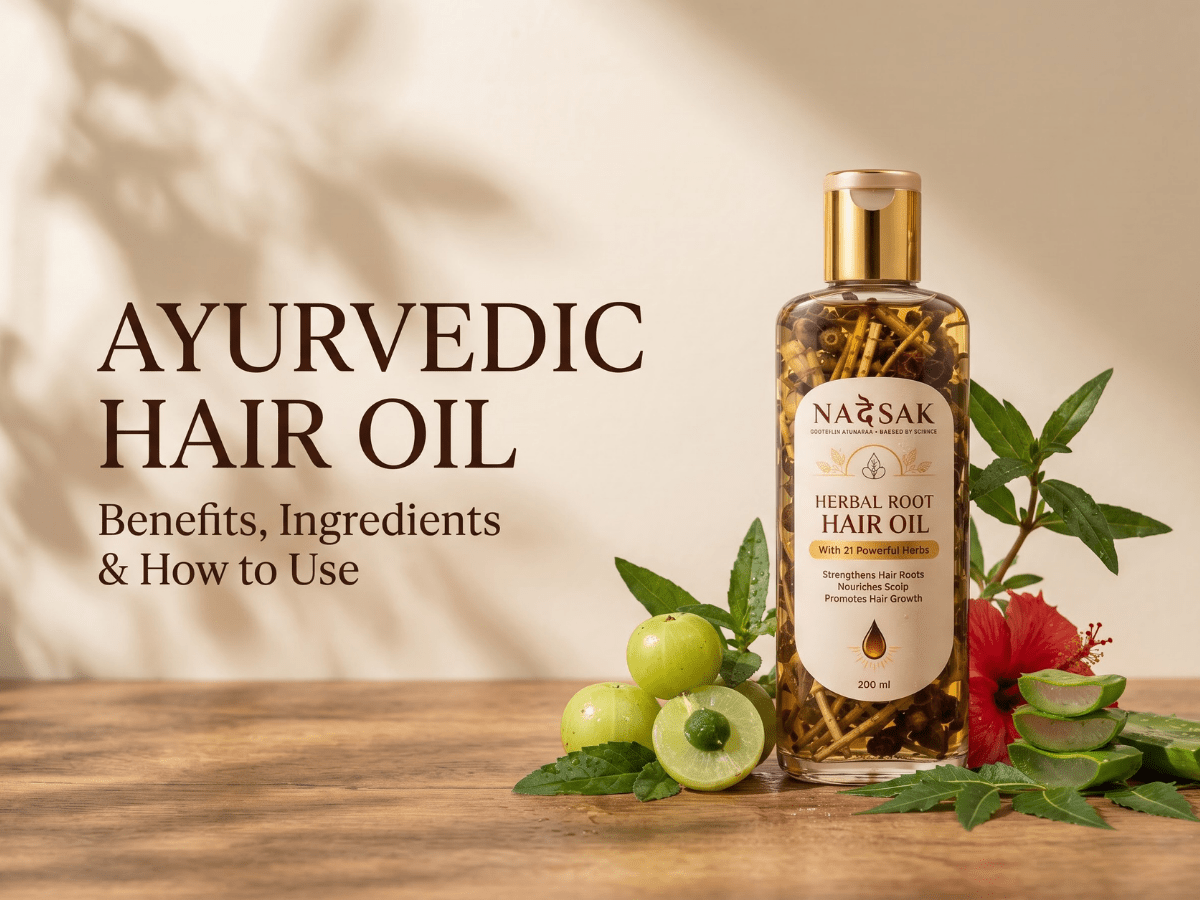 NADESAK Ayurvedic Hair Oil with natural Ayurvedic ingredients