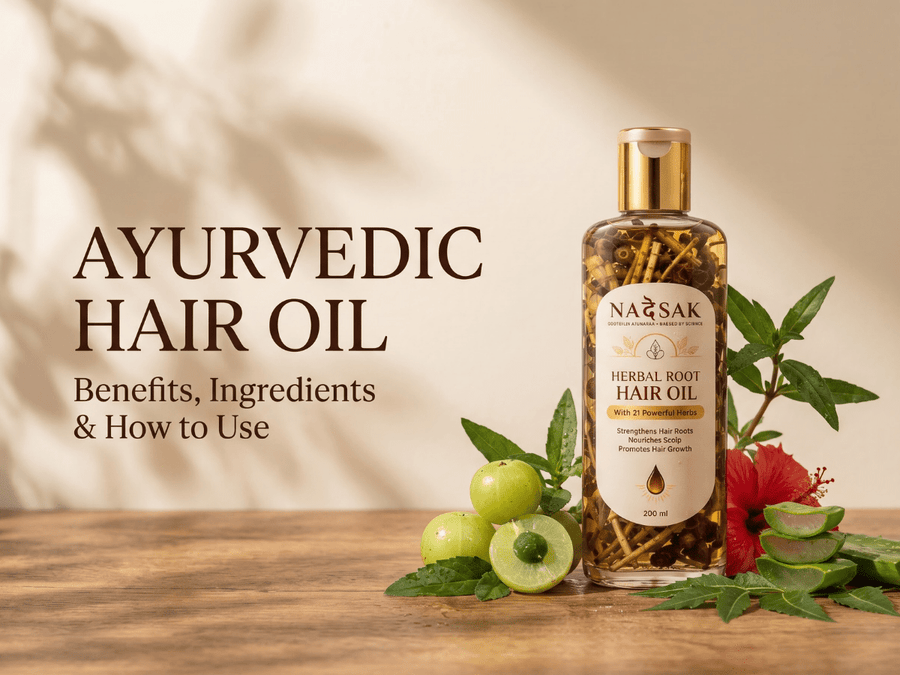 NADESAK Ayurvedic Hair Oil with natural Ayurvedic ingredients