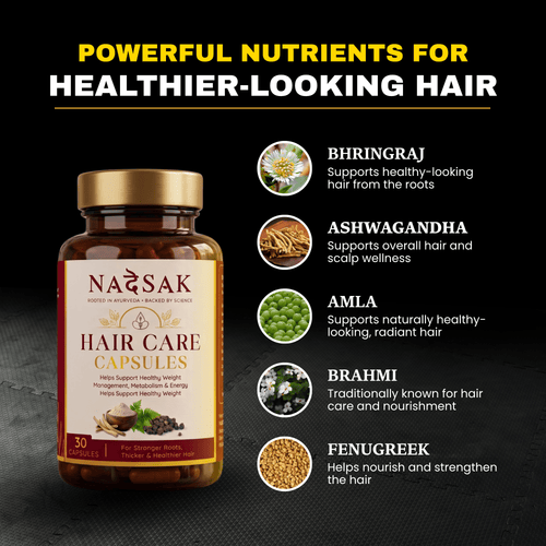 NADESAK Hair Care Capsules ingredients Bhringraj Ashwagandha Amla Brahmi Fenugreek