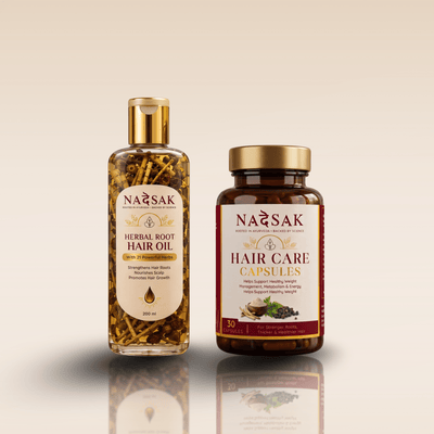 NADESAK hair care kit with Herbal Root Hair Oil and Hair Care Capsules