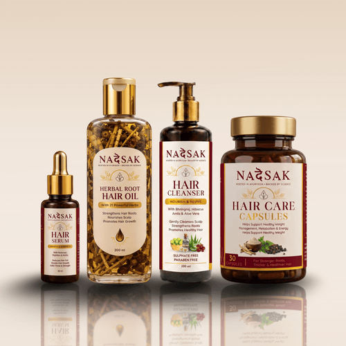 NADESAK hair care kit with Hair Serum, Herbal Root Hair Oil, Hair Cleanser and Hair Care Capsules